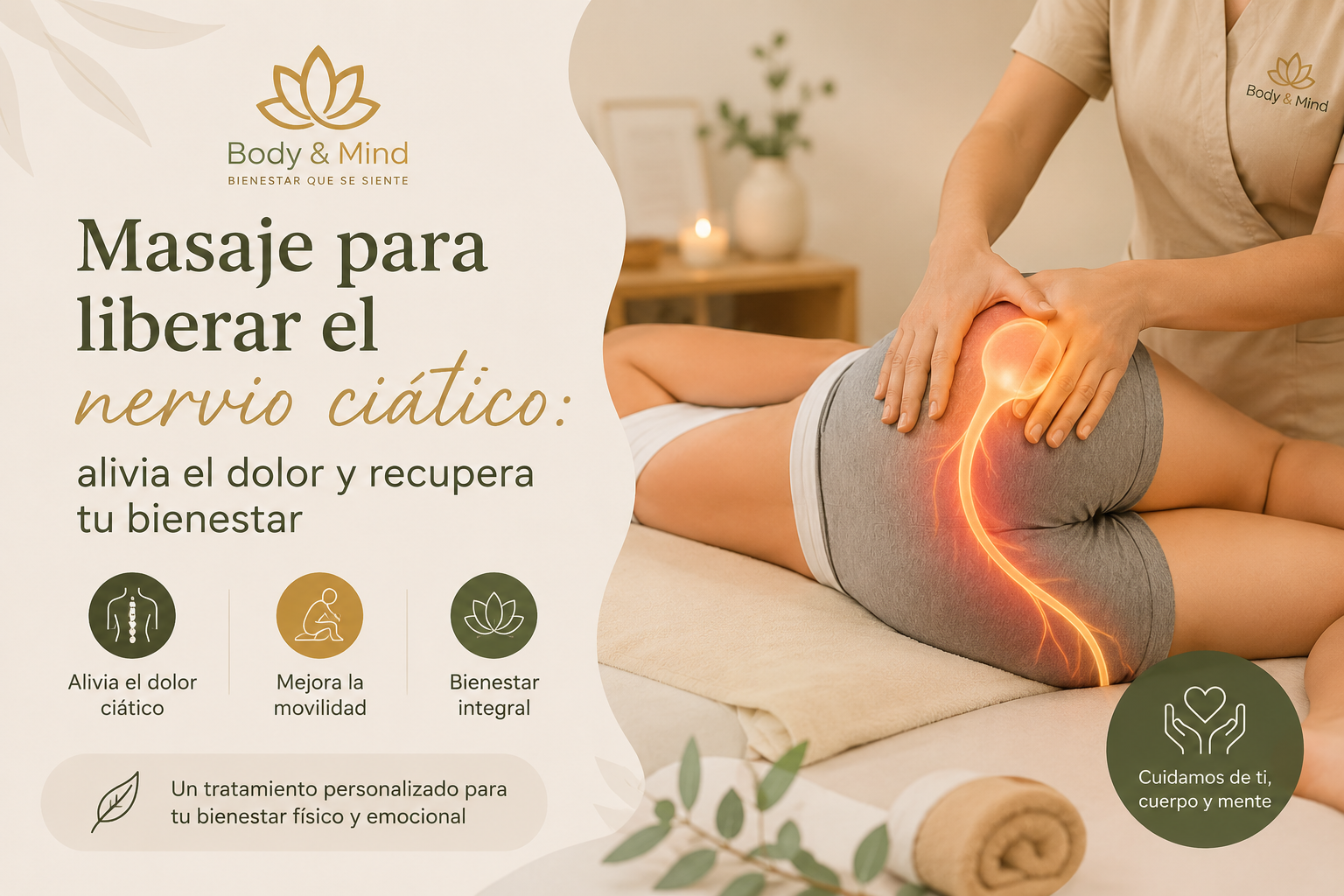 masaje para aliviar el nervio ciático